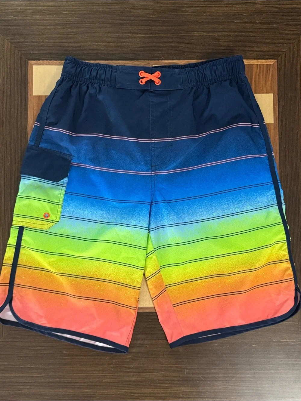 Wonder Nation boys colorful swim trunks size XXL.